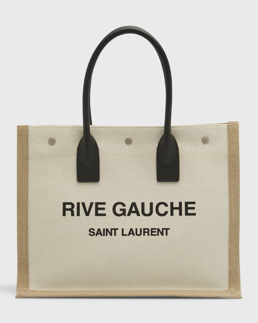 RIVE GAUCHE large tote bag in printed canvas and leather, Saint Laurent