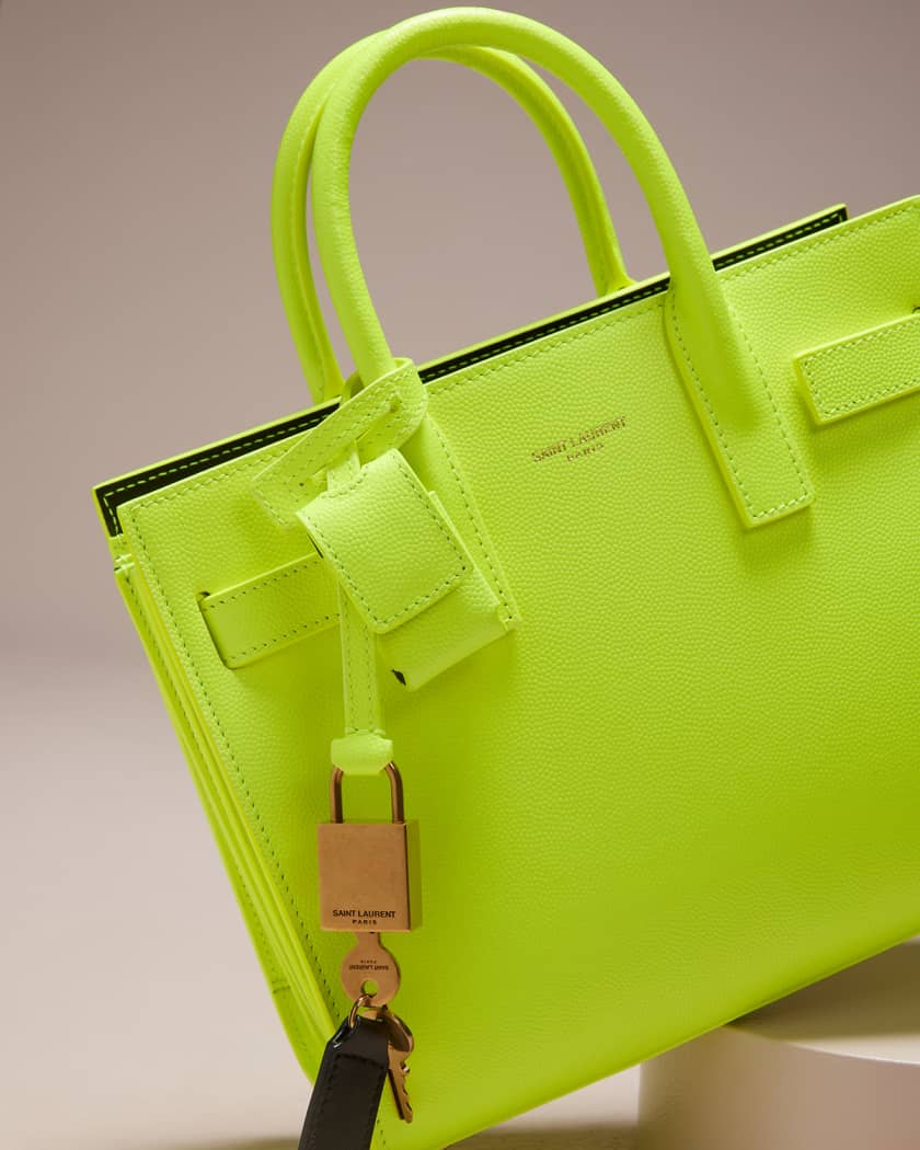 Saint Laurent Baby Sac De Jour Croc-embossed Tote Bag In Green