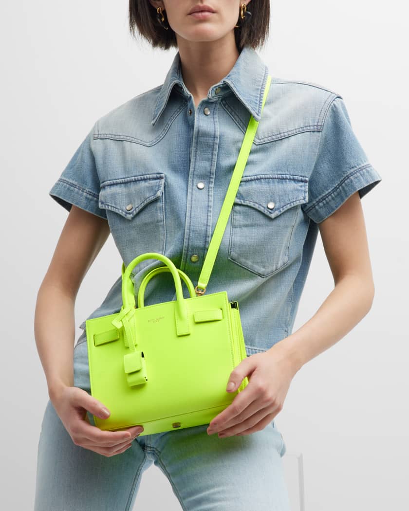 Sac De Jour Nano Top Handle Bag in Grained Leather