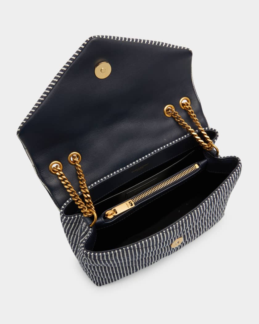 small black shoulder bag with gold chain