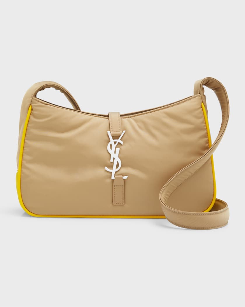 Yves Saint Laurent YSL Logo Nylon Leather Crossbody Shoulder bag