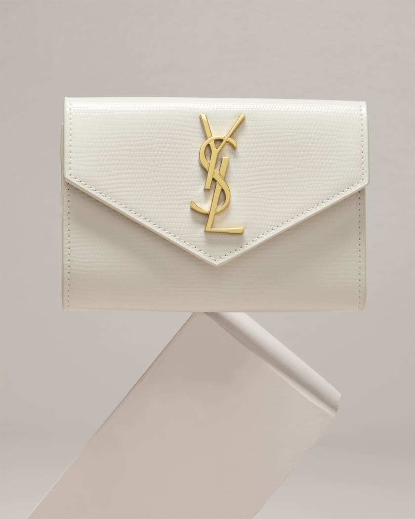 Yves Saint Laurent Copper Satin Envelope Flap Clutch Yves Saint