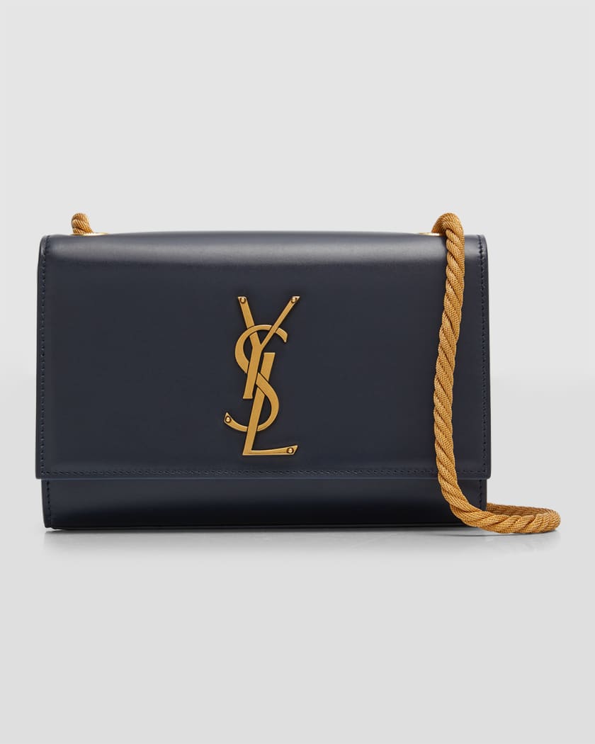 Saint Laurent 'small Monogram' Print Leather Wristlet In Dark