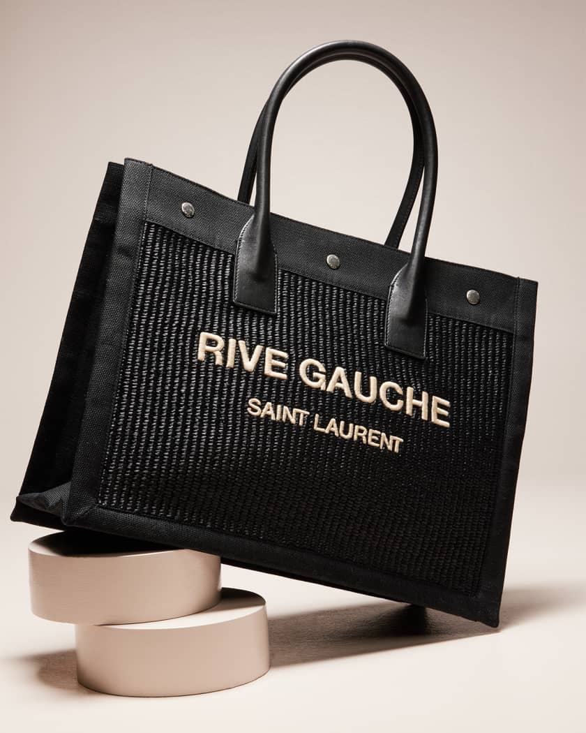 rive gauche tote in raffia