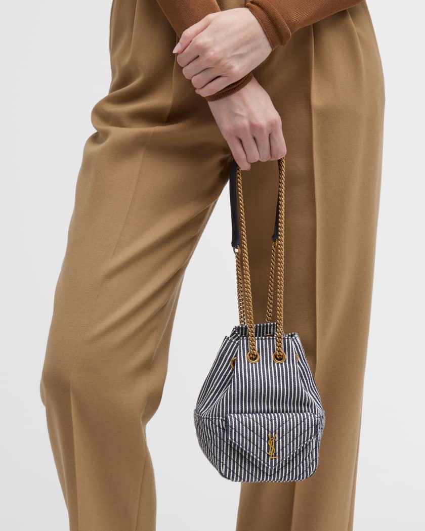 Saint Laurent Mini Joe Striped Bucket Bag