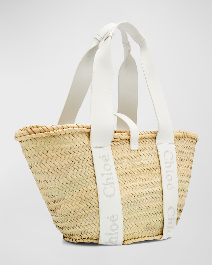 Tote bag with Round Interlocking G in Neutral Fabric