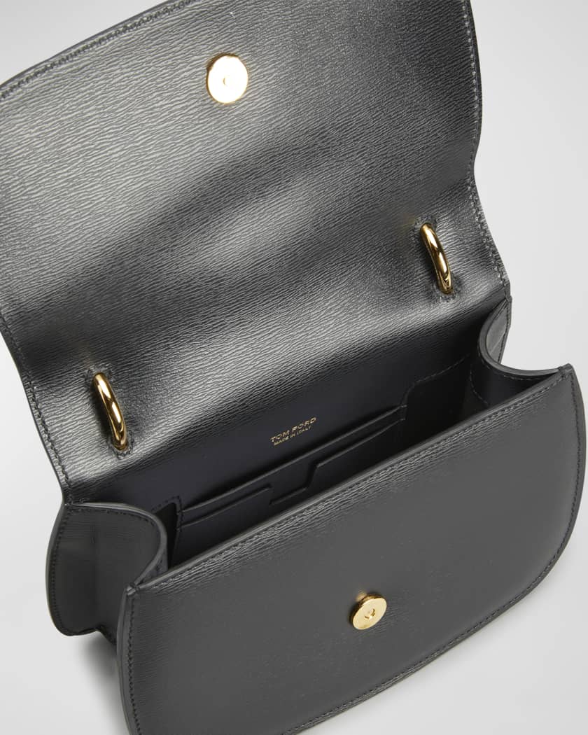 TOM FORD Lock Mini Flap Leather Crossbody Bag | Neiman Marcus