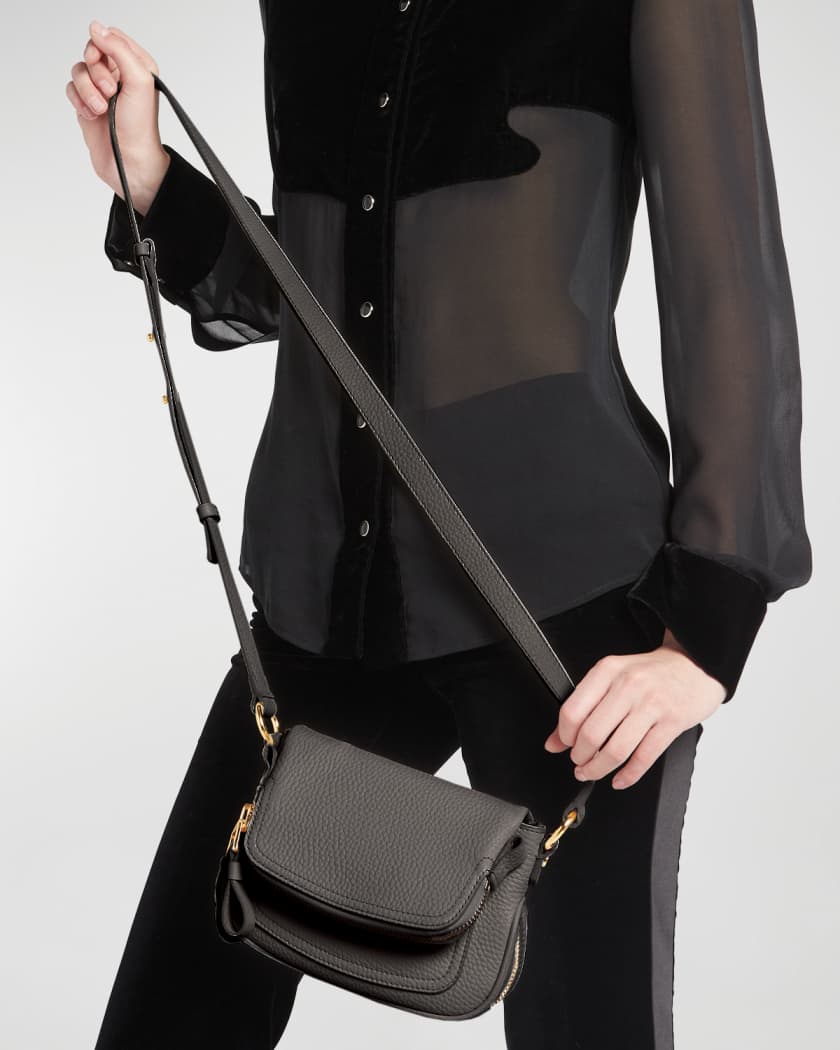 Leather Shoulder Bag in Black - Tom Ford