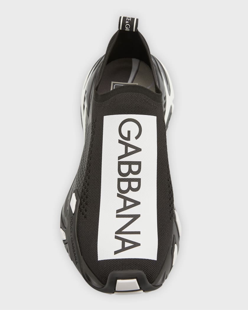 Dolce Gabbana Men s Fast Logo Stripe Sock Sneakers Neiman Marcus