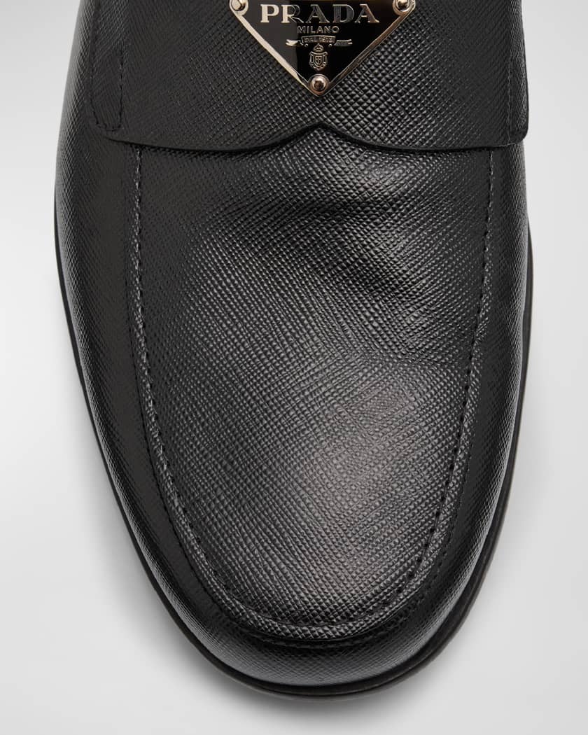 Prada Saffiano leather loafers - Black