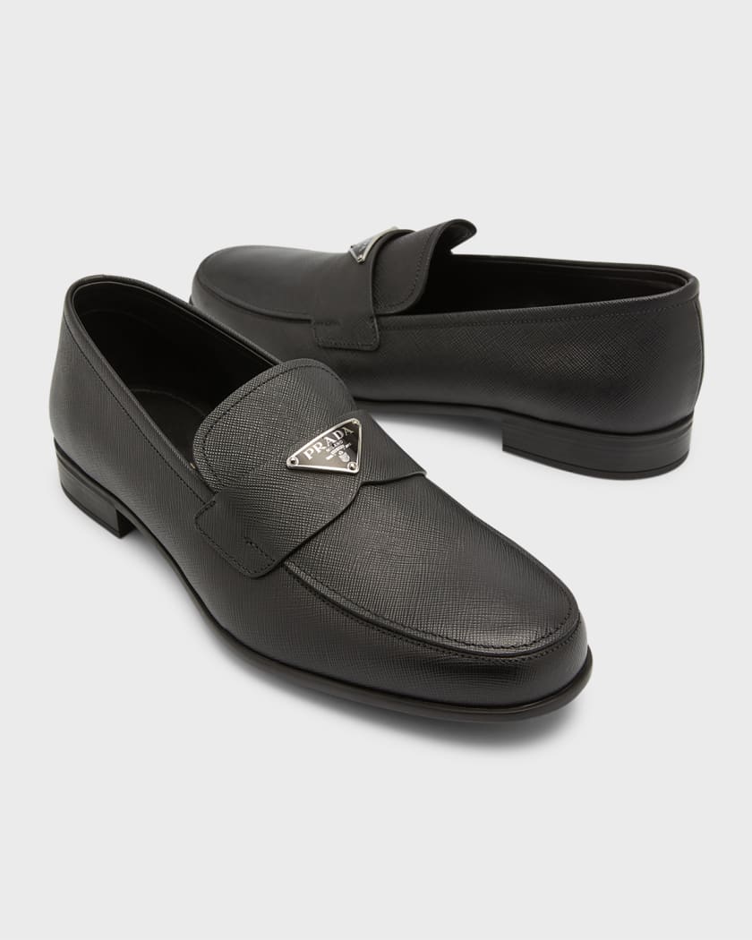 Prada saffiano leather loafers on sale