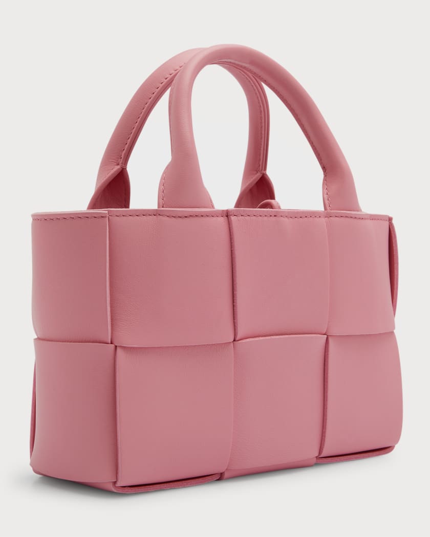 Pink Arco mini Intrecciato-leather tote bag