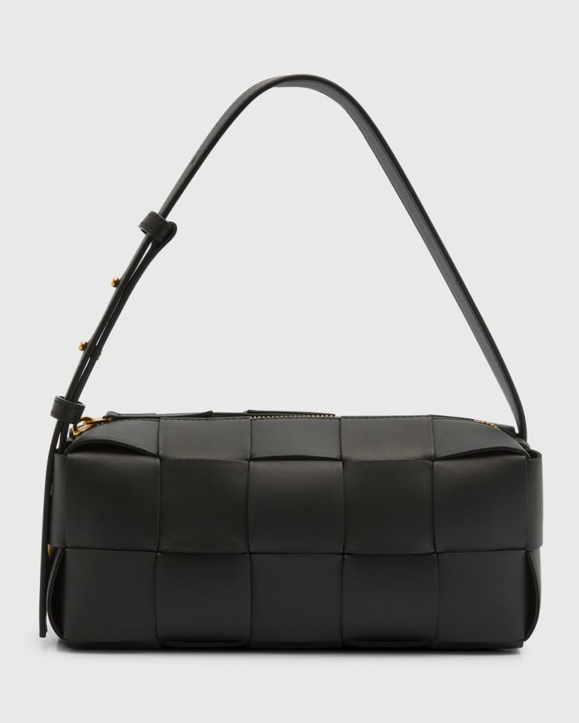 Cassette Leather Crossbody Bag in Black - Bottega Veneta