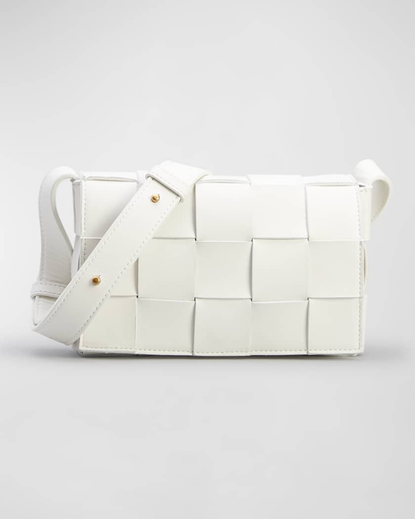 Rose White Leather Diamond Quilted Flapover Bag