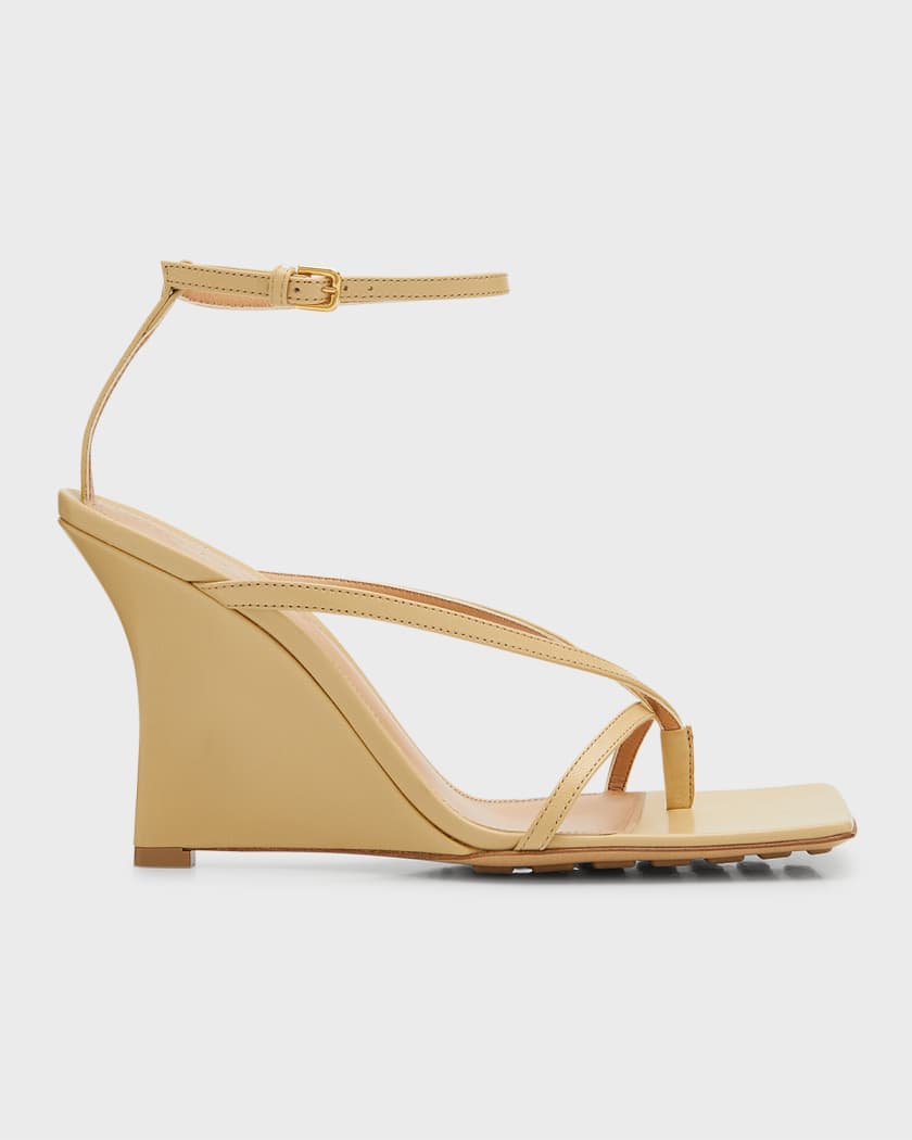 Stretch Multi Strap Wedge Sandals