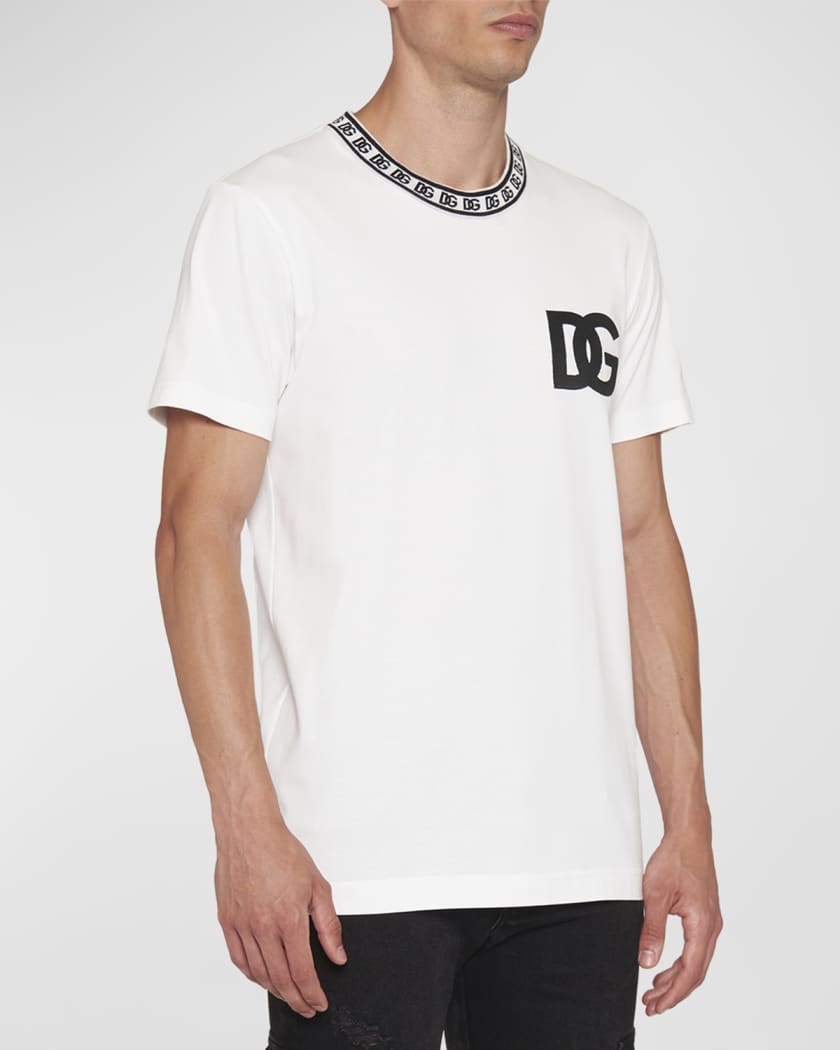 Dolce&Gabbana Men's T-Shirt with DG Collar | Neiman Marcus