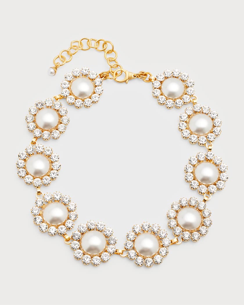 Fayette Pearly Necklace with Crystals