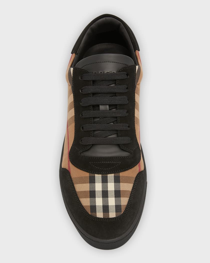 Burberry Men's Vintage Check Cotton and Suede Low-Top Sneakers | Neiman  Marcus