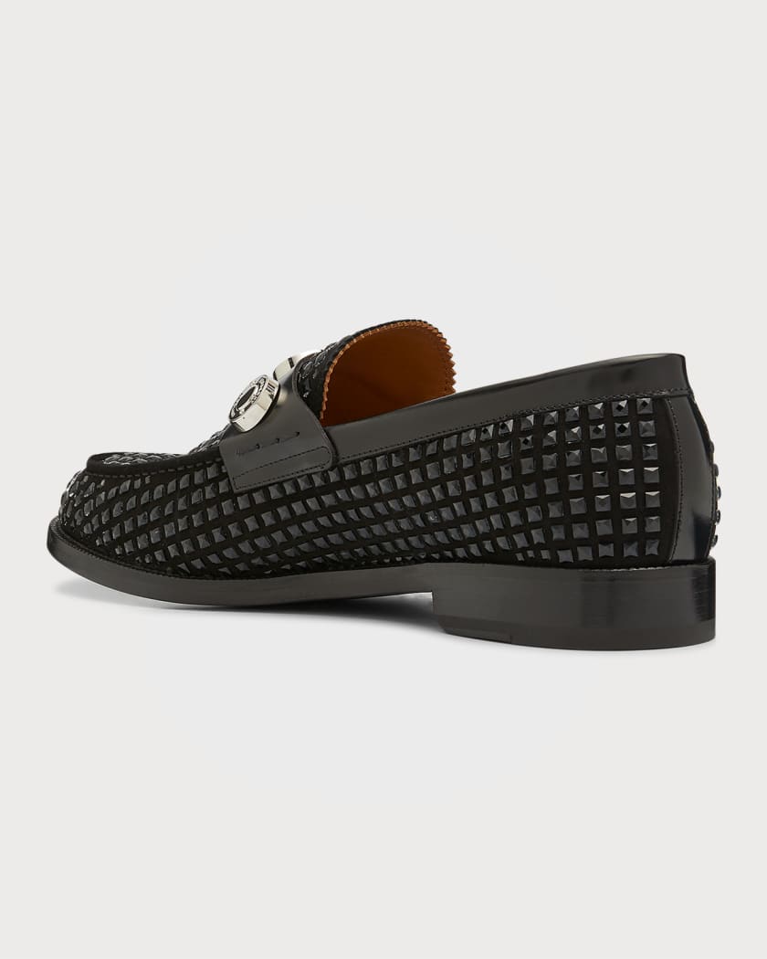 Burberry Men's Tonal Crystal-Embellished Suede Loafers | Neiman Marcus