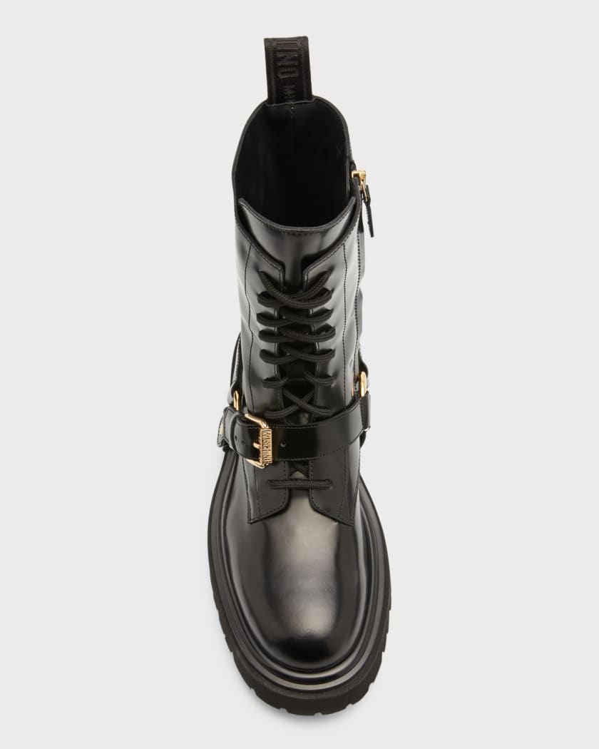 Men's Lug Sole Leather Combat Boots