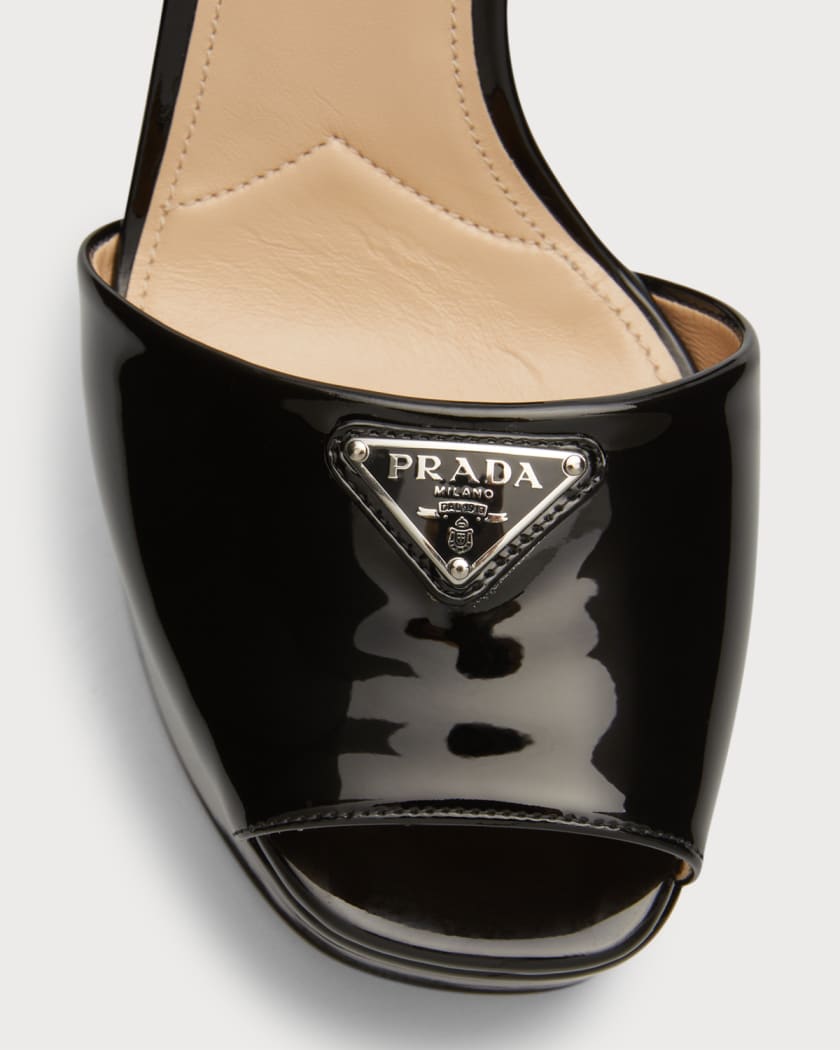 Prada patent leather platform sandals online