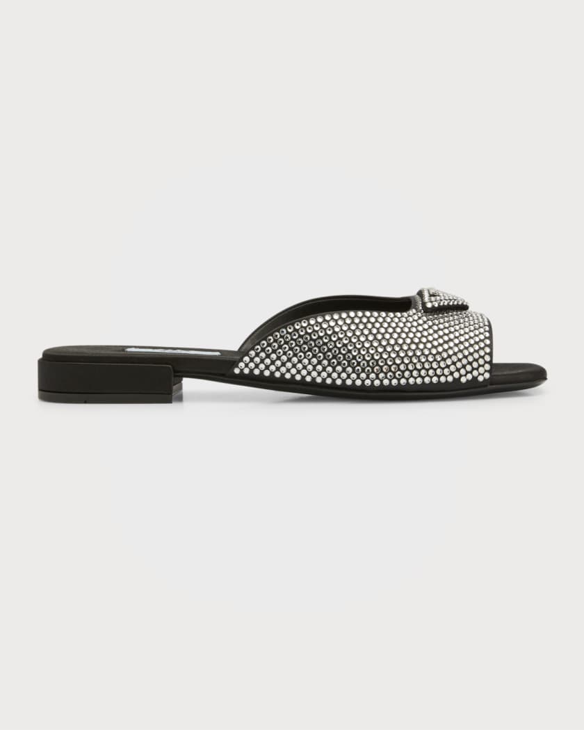 Prada Crystal Slip-On Sandals | Neiman Marcus