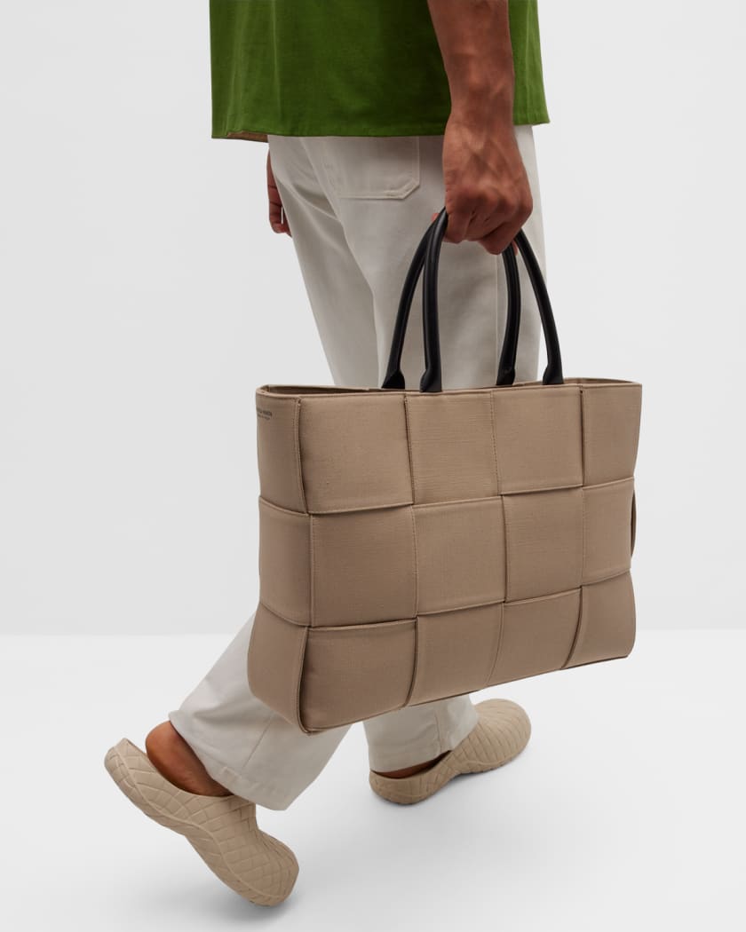 Bottega Veneta® Men's Large Arco Tote Bag in Beige / Black. Shop