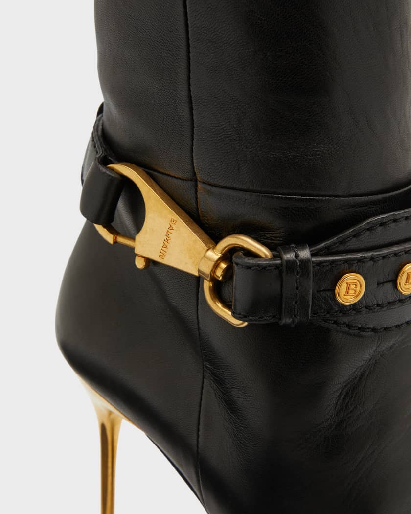 Black boots top with gold buttons