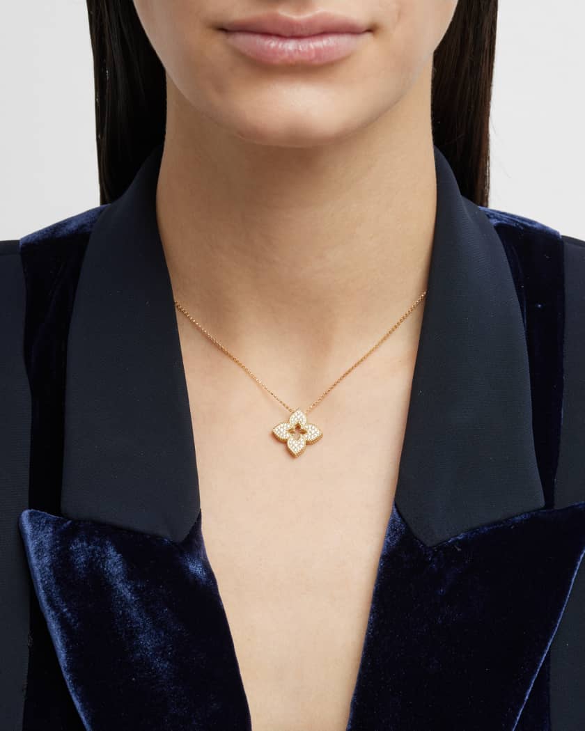 Roberto Coin Venetian Princess Diamond Pendant Necklace in Yellow Gold
