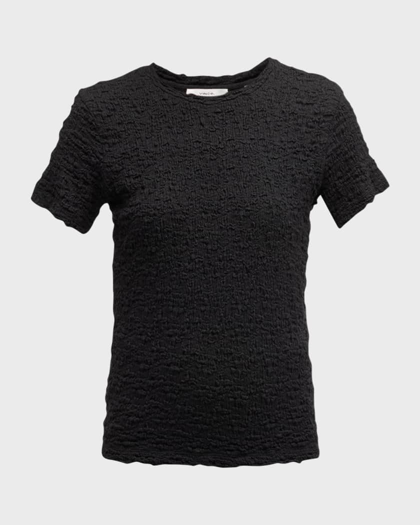 Vince Smocked Short-Sleeve Shrunken T-shirt | Neiman Marcus