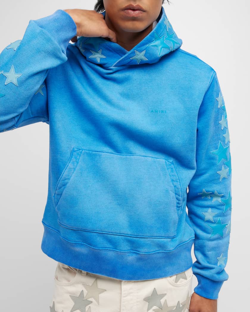 Men's Star Pigment Spray Knit Hoodie