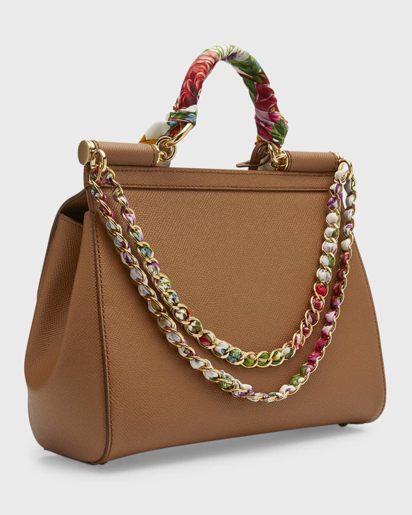 Dolce & Gabbana Sicily Scarf Top Handle Bag