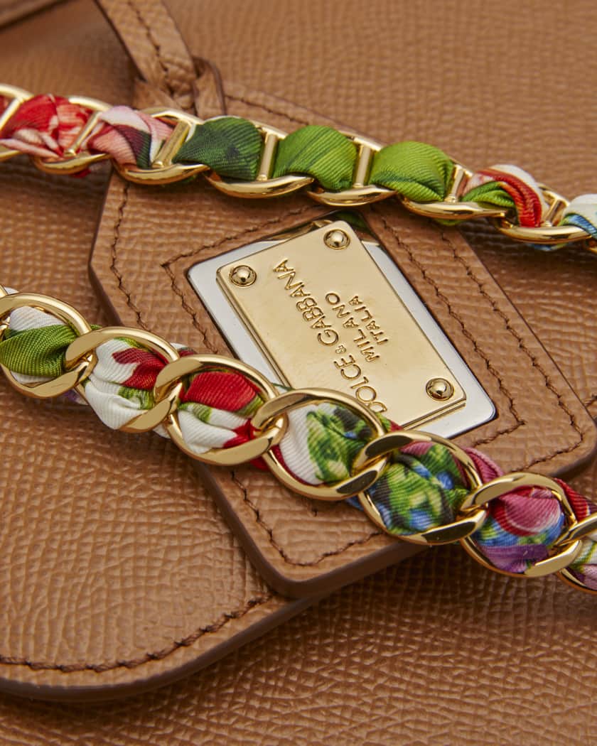 Dolce and Gabbana Multicolor Fan Foulard Printed Leather Medium Miss Sicily  Top Handle Bag Dolce & Gabbana