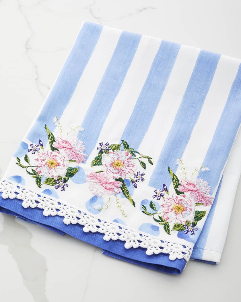 MacKenzie-Childs  Wildflowers Blue Dish Towel