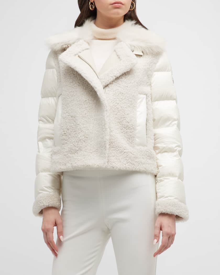 Turlet Mixed Media Jacket w Faux Fur Trim