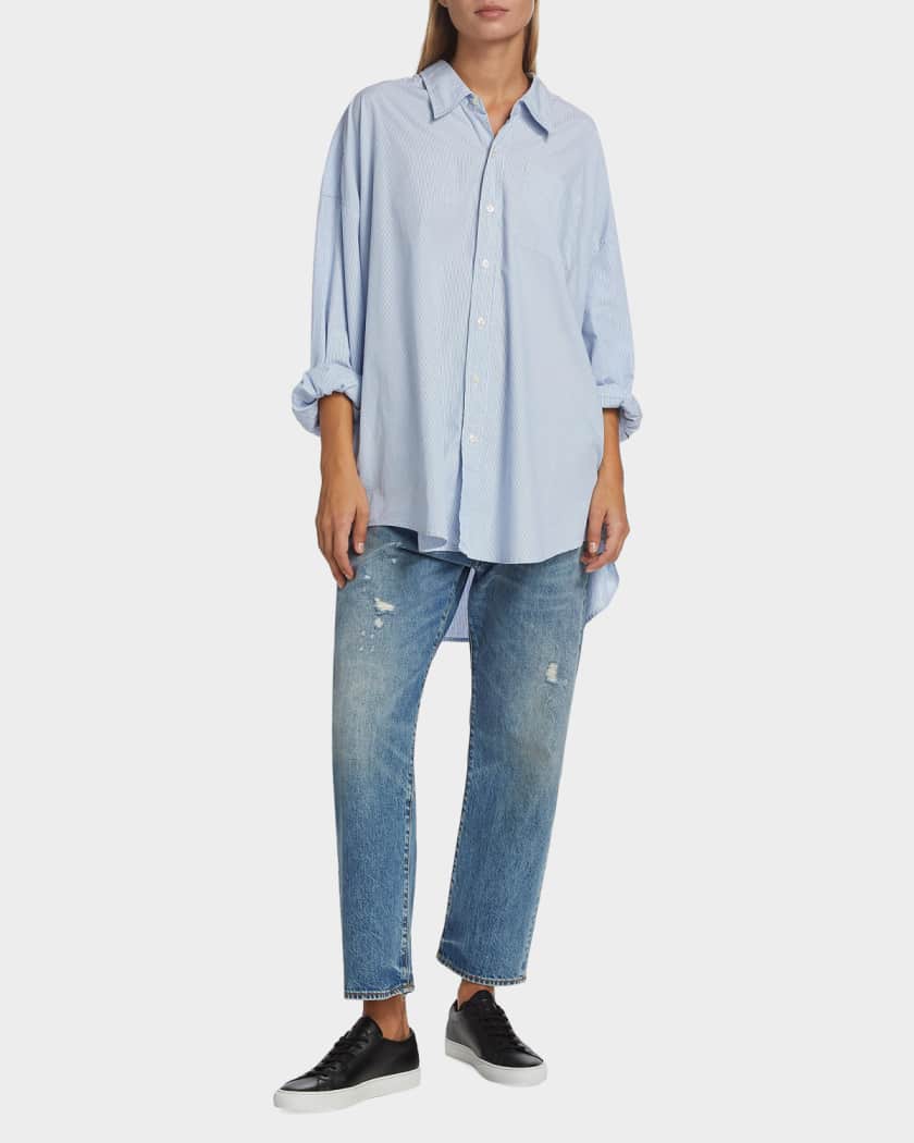 R13 Oxford Oversized Pin-Stripe Shirt | Neiman Marcus