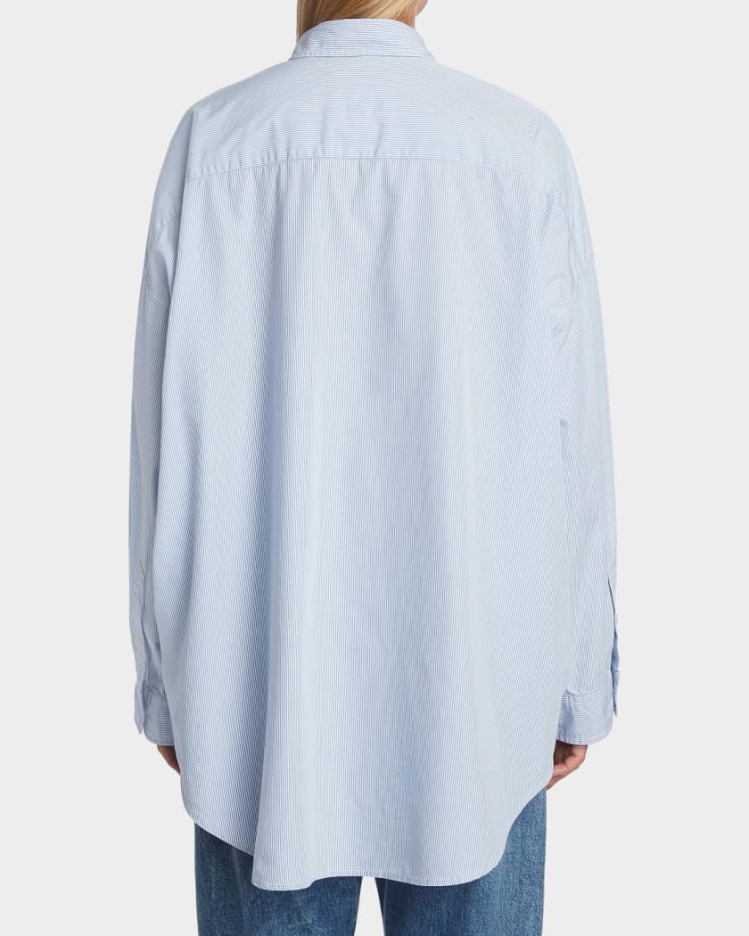 R13 Oxford Oversized Pin-Stripe Shirt | Neiman Marcus