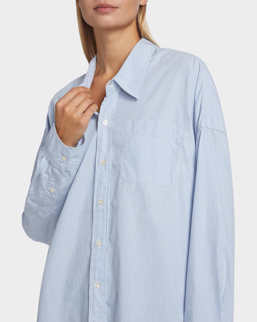 R13 Oxford Oversized Pin-Stripe Shirt | Neiman Marcus