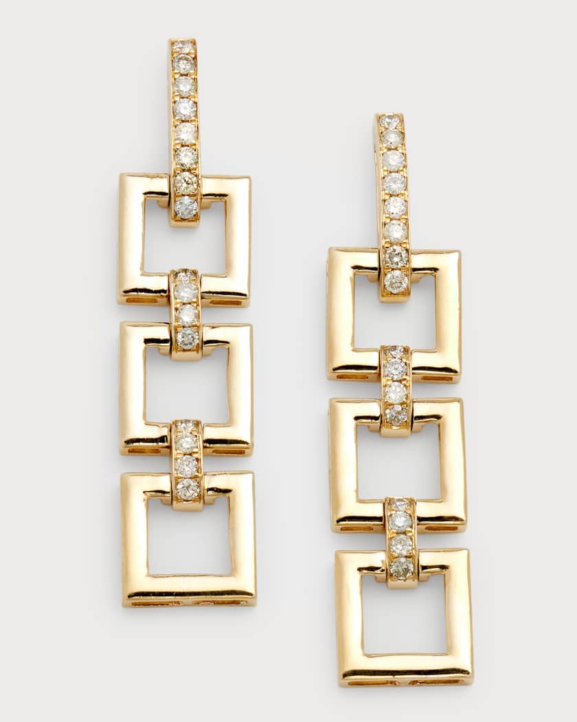 Siena Jewelry 14K White Gold 3-Circle Diamond Earrings