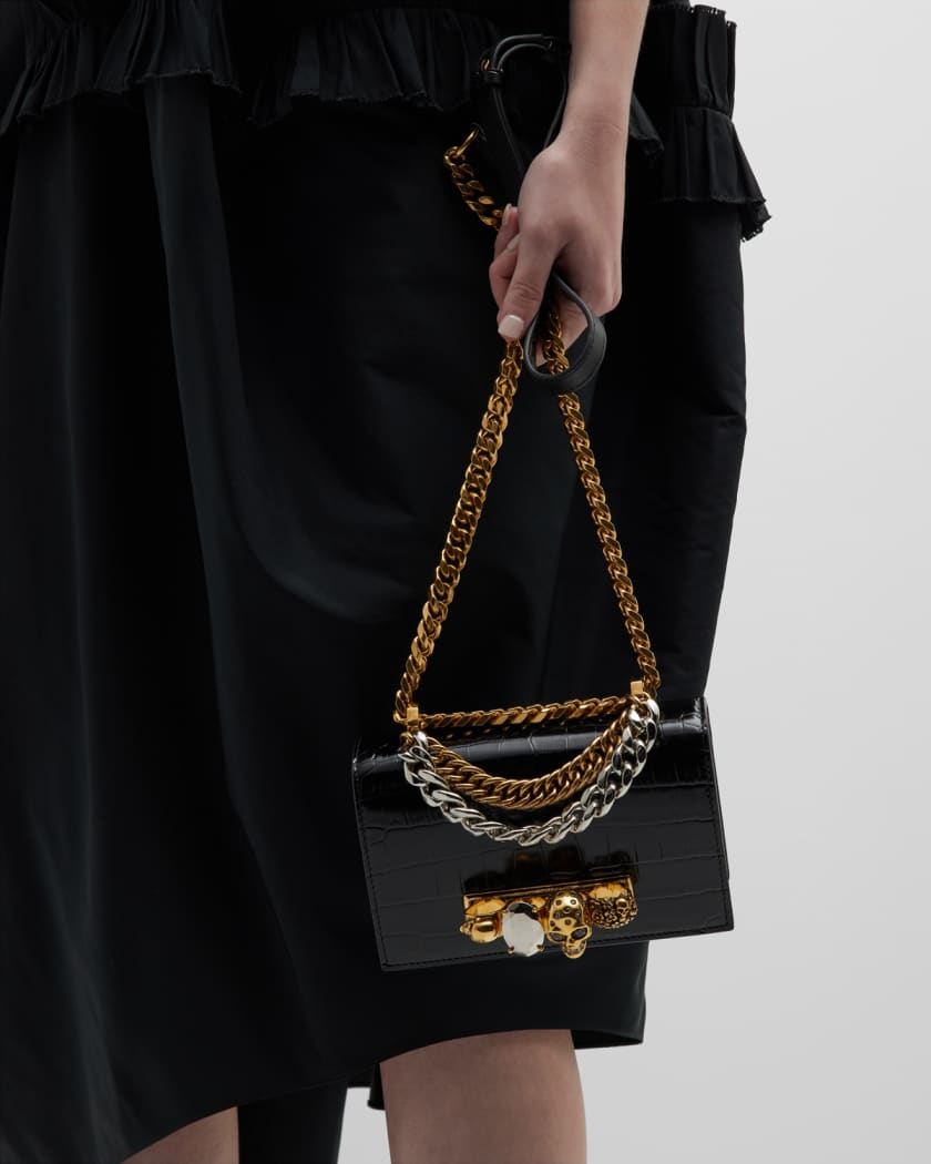 Alexander McQueen Mini Skull Jewel Chain Satchel Bag