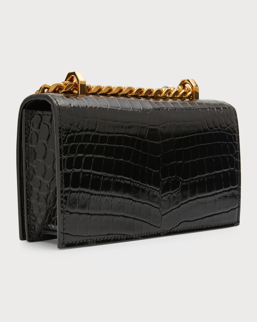 Black croc hotsell mini bag
