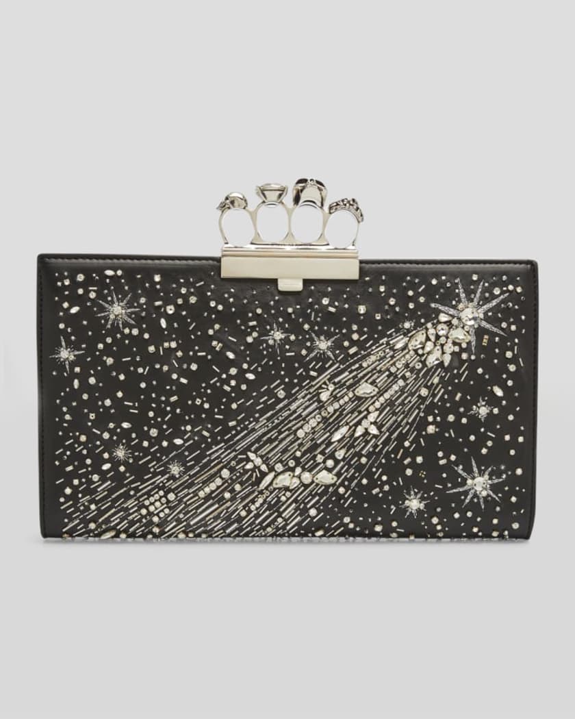For Ring Star Crystal Flat Pouch Clutch Bag