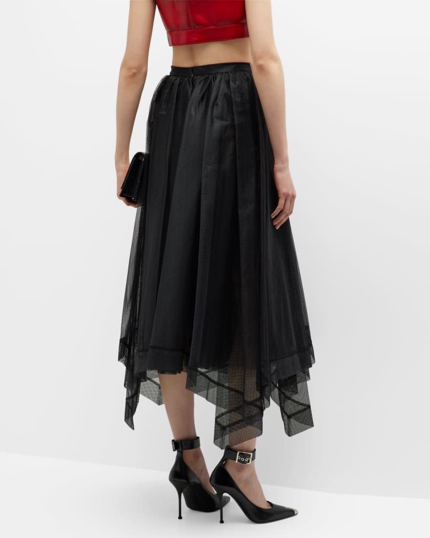 Alexander McQueen Organza Asymmetric Layered Skirt | Neiman Marcus