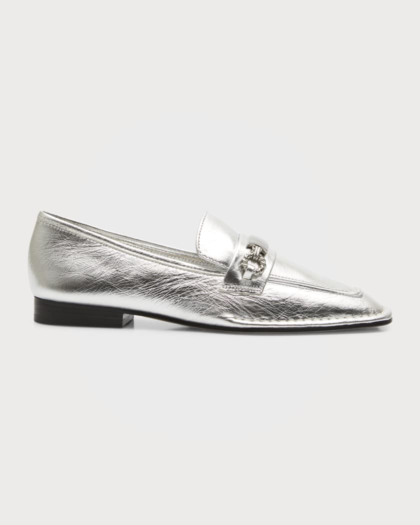 Tory Burch Perrine Metallic Chain Loafers | Neiman Marcus