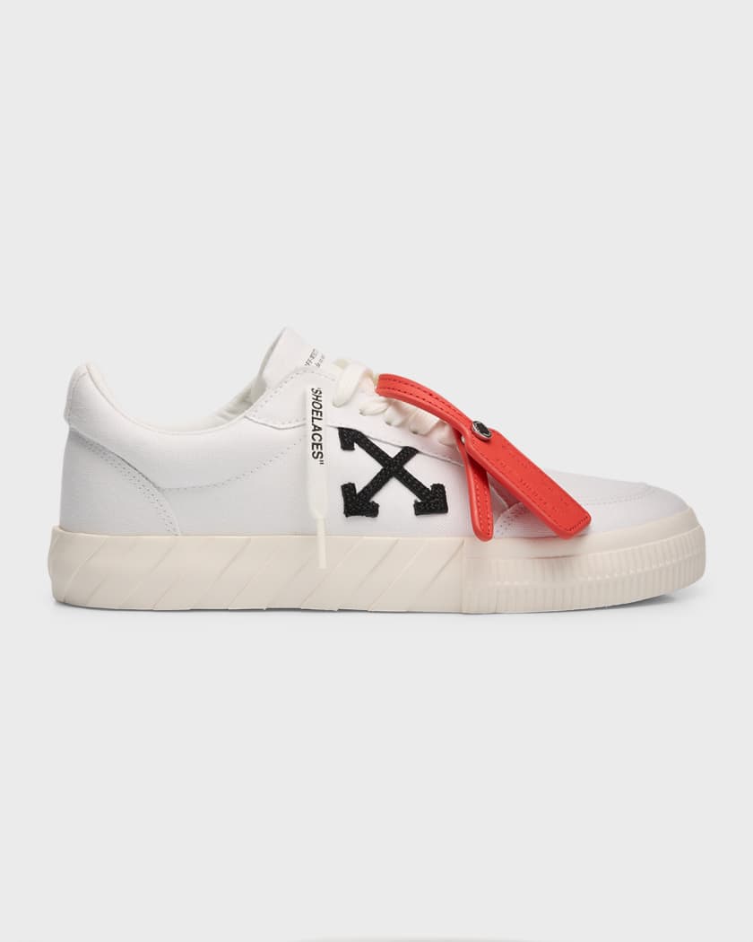 Off-White Virgil Abloh Low Vulcanized Canvas Black Sneakers Size