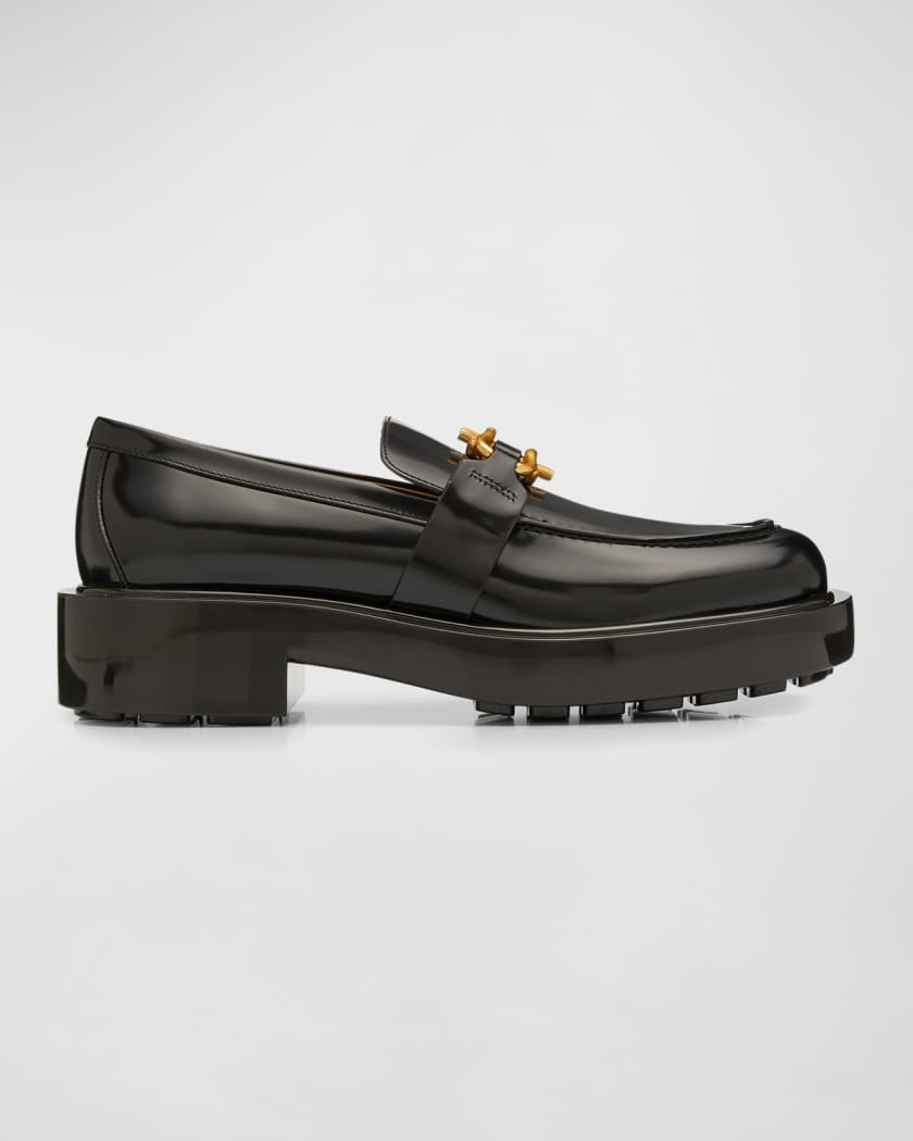 Moralsk bronze eftermiddag Bottega Veneta Men's Monsieur Chunky Glossy Leather Loafers | Neiman Marcus