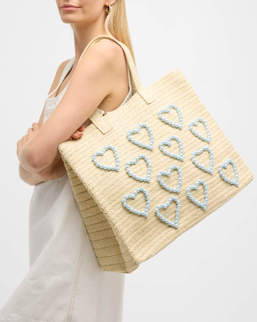 Heart Shaped Straw Bag