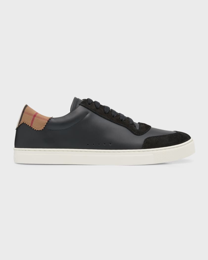 Burberry vintage check and leather sneakers new arrivals