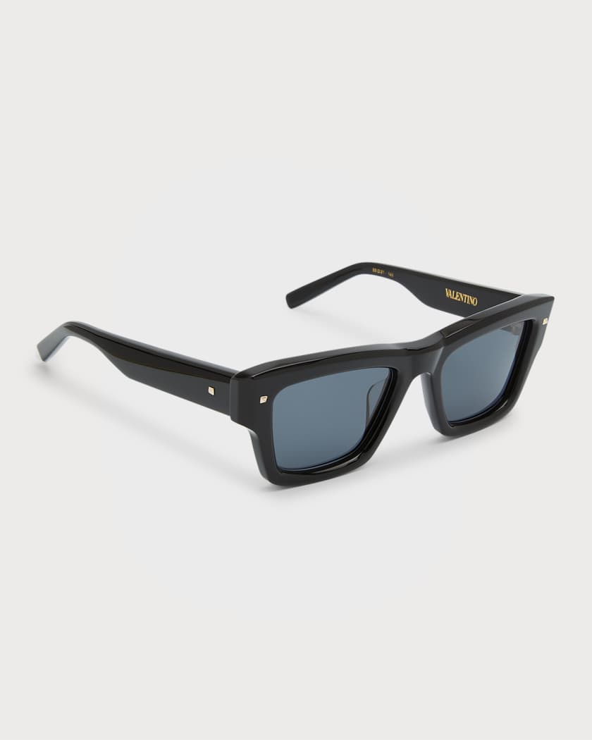 Valentino Garavani XXII Square & Titanium Sunglasses | Neiman