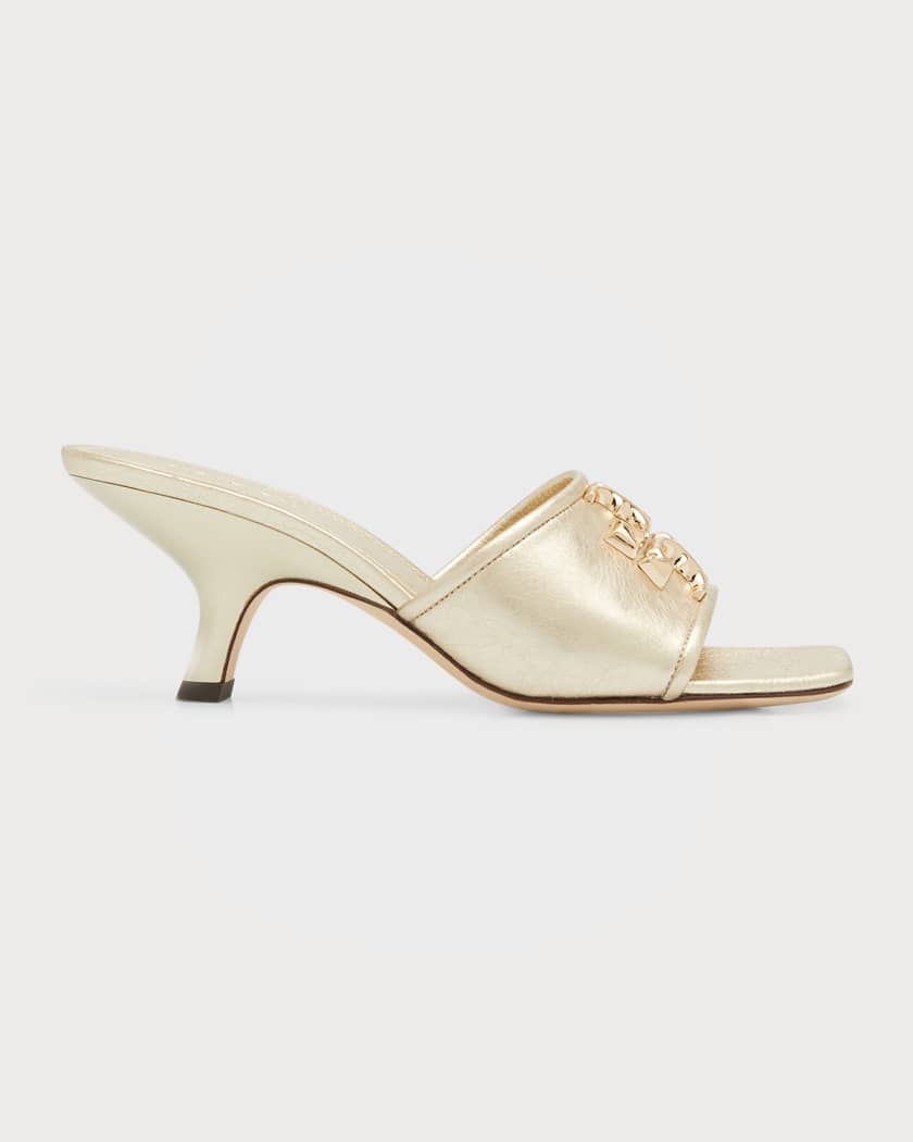 Tory Burch Eleanor Metallic Medallion Mule Sandals | Neiman Marcus